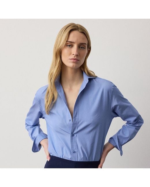 Ralph Lauren Blue Adrien Relaxed Fit End-On-End Shirt