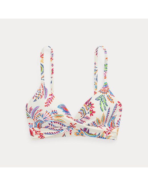 Ralph Lauren Pink Geblümtes Bikinitop Mit Twist-Detail
