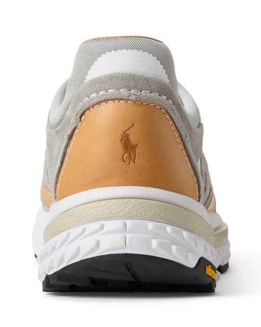 Polo Ralph Lauren White Modern Trainer 200 Suede-Paneled Trainer for men