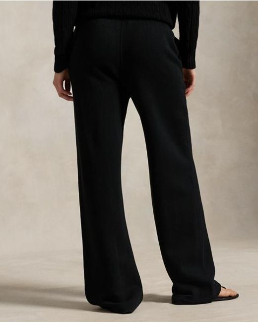 Polo Ralph Lauren Black Drawstring Wide-Leg Tracksuit Bottoms