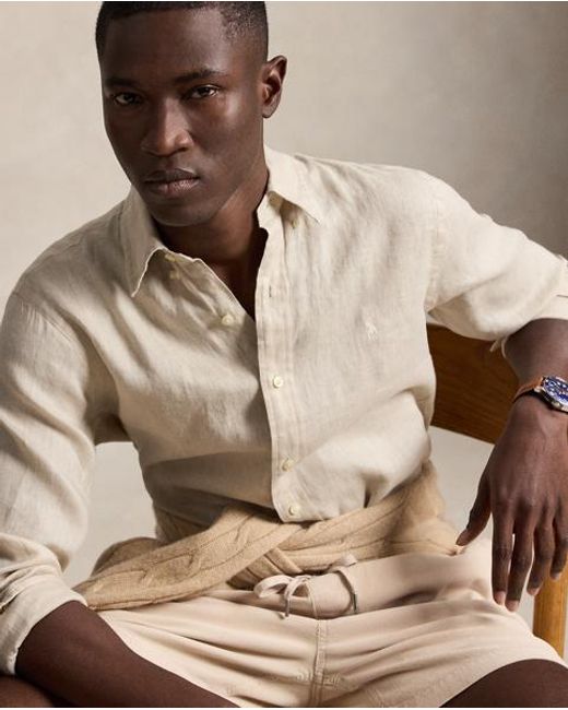 Polo Ralph Lauren Natural Custom Fit Linen Shirt for men