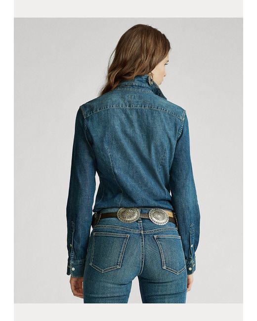 polo ralph lauren custom fit denim shirt