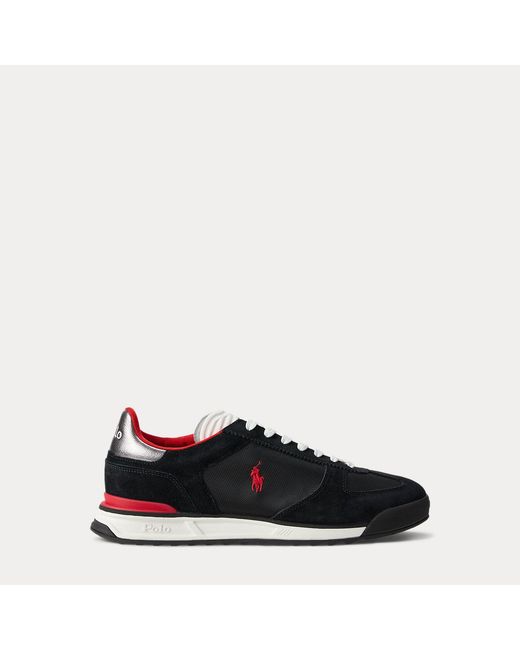 Polo Ralph Lauren Black Varick Suede & Oxford Trainer for men