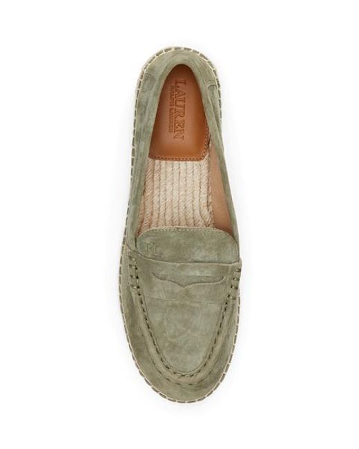 Ralph Lauren Green Loafer-Espadrille Luize Aus Wildleder