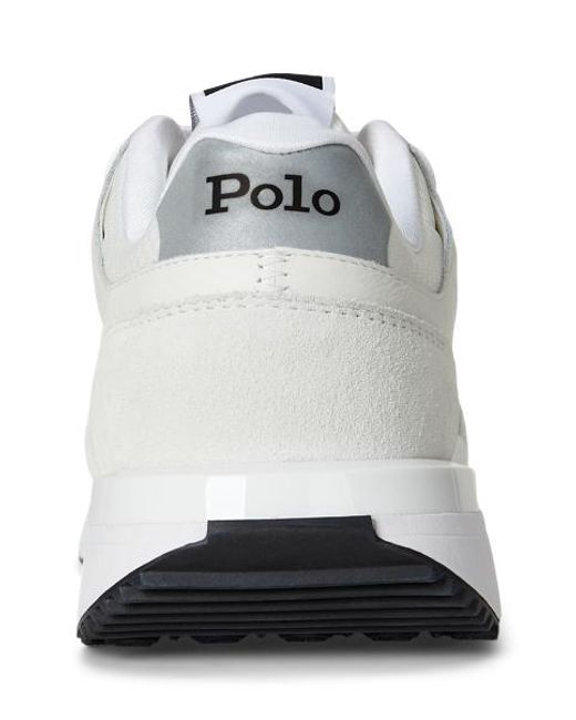 Polo Ralph Lauren White Train 89 V2 Suede-Panelled Trainer for men