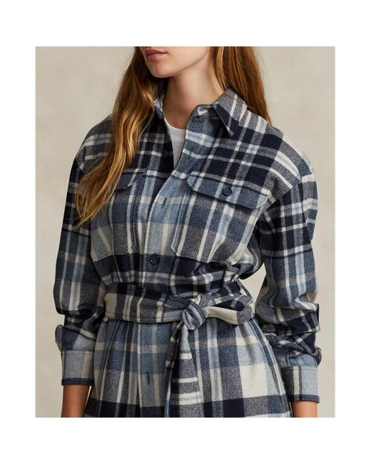 Camicia in twill di misto lana di Polo Ralph Lauren in Blue