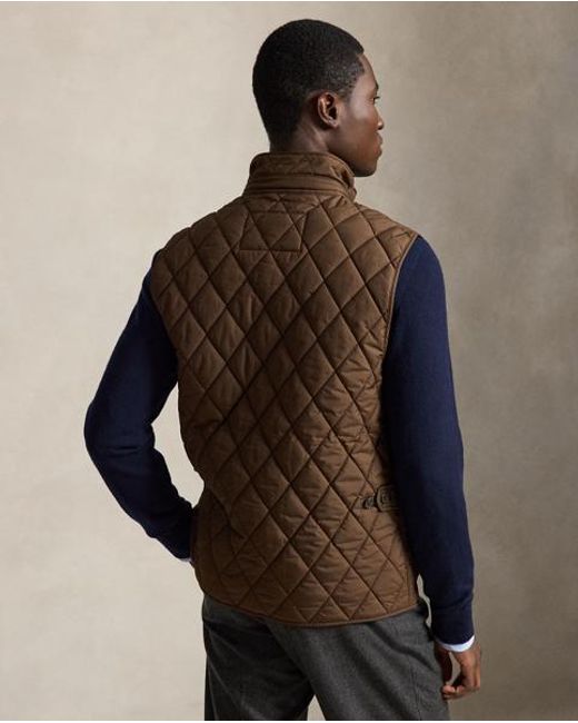 Polo Ralph Lauren Brown The Beaton Quilted Utility Gilet for men