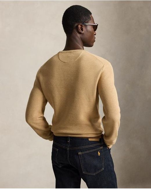Polo Ralph Lauren Natural Mesh-Knit Cotton Crewneck Sweater for men