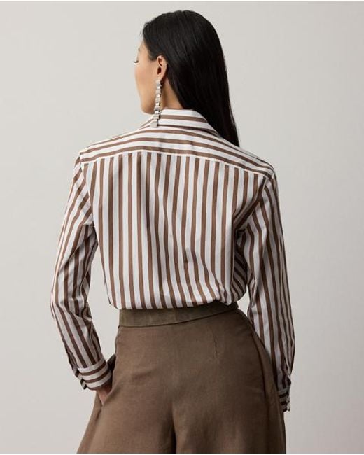 Ralph Lauren Natural Capri Relaxed Fit Striped Cotton Shirt
