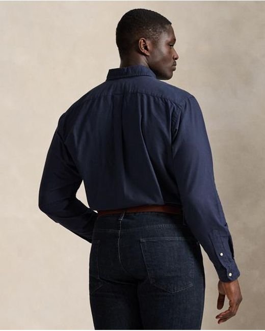 Ralph Lauren Blue Garment-dyed Oxford Shirt for men
