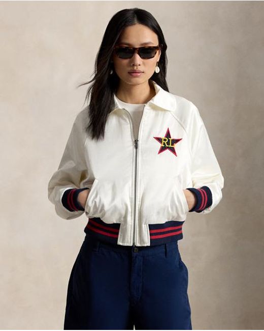 Polo Ralph Lauren Natural Logo Satin Jacket