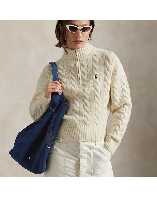 Polo Ralph Lauren Natural Polo Play Suede Large Tote