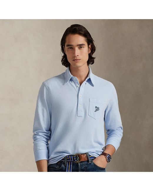 Polo Ralph Lauren Classic Fit Embroidered Mesh Polo Shirt in Blue for Men |  Lyst