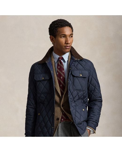 Polo Ralph Lauren Blue The Beaton Quilted Shacket for men