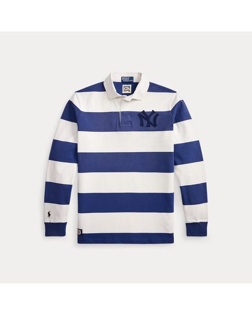 Polo Ralph Lauren Blue Polo Ralph Lauren Lauren Yankees Rugby Shirt for men