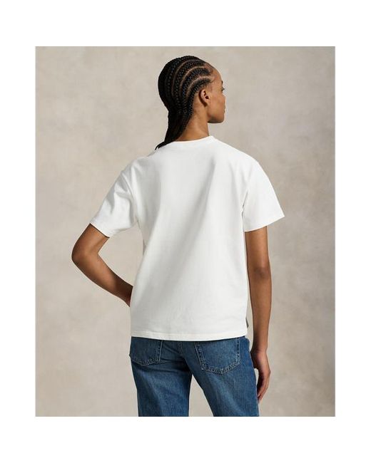 Maglietta in cotone con logo di Polo Ralph Lauren in White