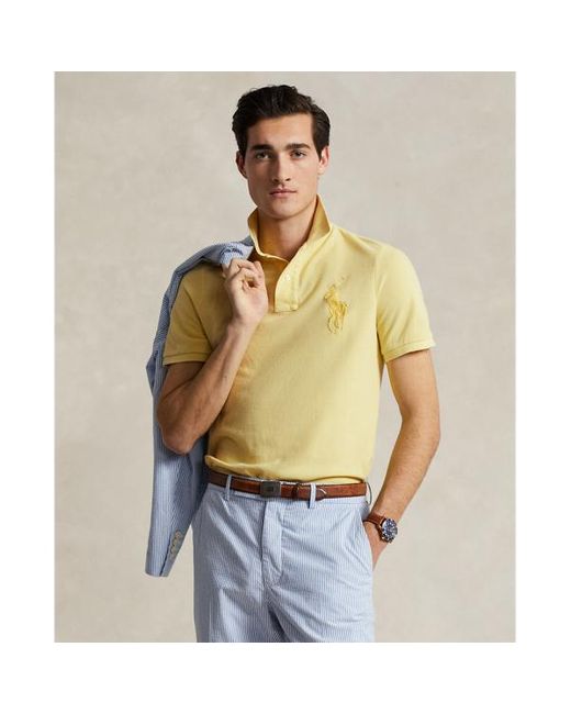 Polo Ralph Lauren Classic Fit Mesh Polo-shirt Met Big Pony in het Yellow voor heren