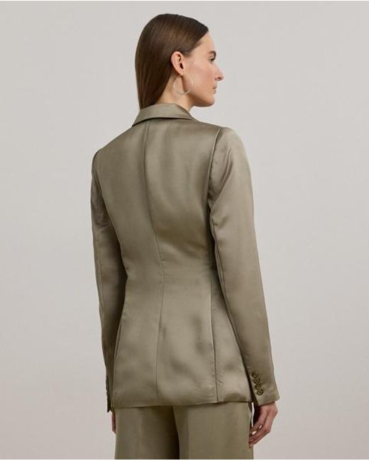 Ralph Lauren Green Zweireihiger Blazer Aus Charmeuse