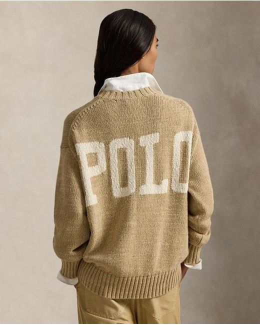 Polo Ralph Lauren Natural Logo Cotton Crewneck Jumper