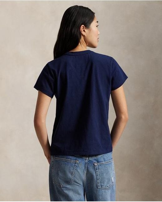 Polo Ralph Lauren Blue Logo Flag Cotton Jersey Tee