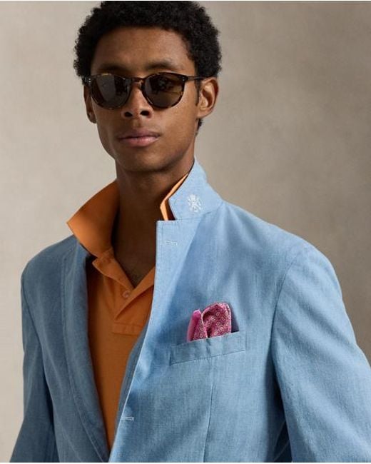 Polo Ralph Lauren Polo Soft Tailored Fit Chambray Colbert in het Blue voor heren