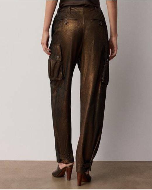 Ralph Lauren Vaughn Metallic Lambskin Trouser