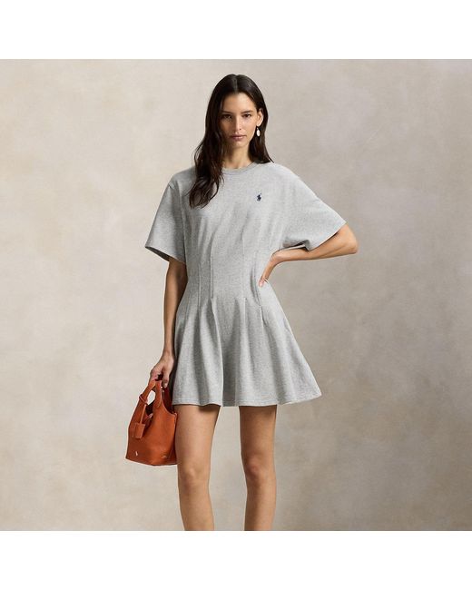Polo Ralph Lauren Gray Shaped Cotton Jersey T-Shirt Dress