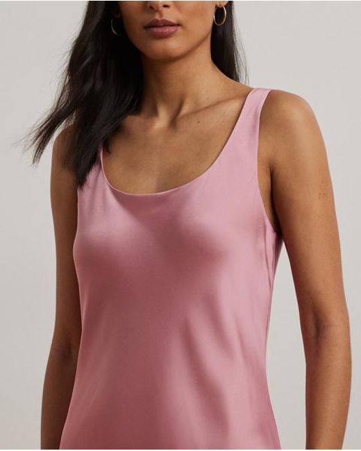 Ralph Lauren Pink Charmeuse Sleeveless Cocktail Dress