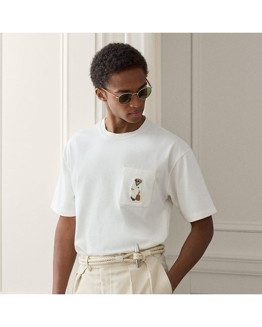 Ralph Lauren White Relaxed Fit Polo Bear T-Shirt for men