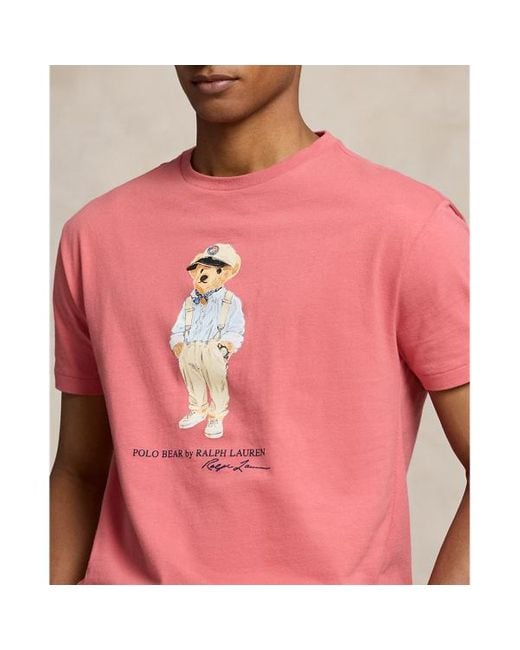 Polo Ralph Lauren Pink Classic Fit Polo Bear Jersey T-shirt for men