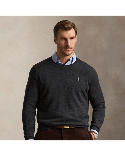 Polo Ralph Lauren Gray Washable Wool Crewneck Jumper for men