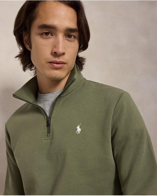 Polo Ralph Lauren Green Double-Knit Quarter-Zip Pullover for men