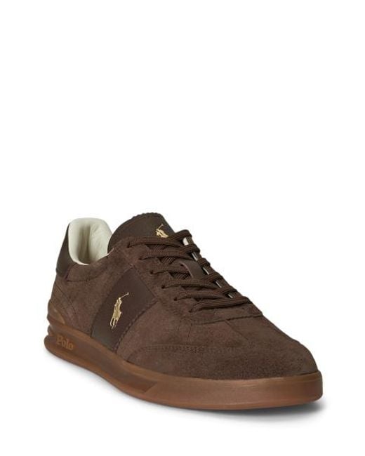 Polo Ralph Lauren Heritage Aera Suède Sneaker in het Brown voor heren