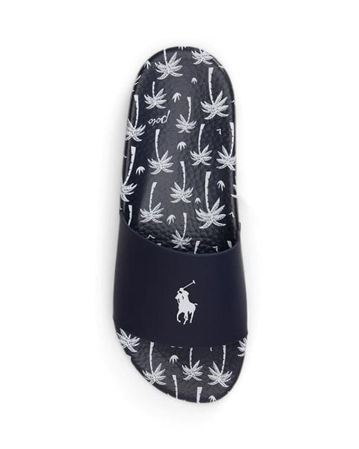 Polo Ralph Lauren Blue Palm Tree Print Slide for men