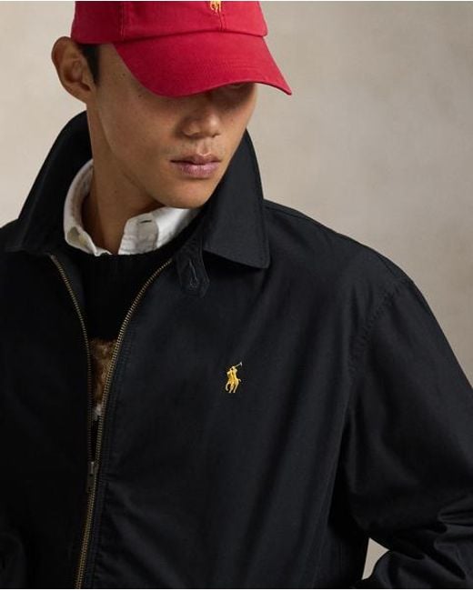 Polo Ralph Lauren Black Bayport Cotton Poplin Jacket for men