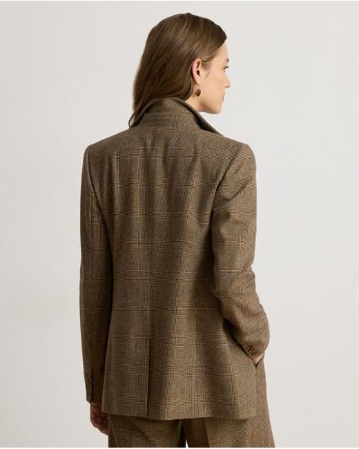 Ralph Lauren Brown Glen Plaid Wool Twill Blazer