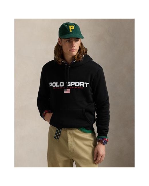 Ralph lauren polo fleece hoodie black clearance