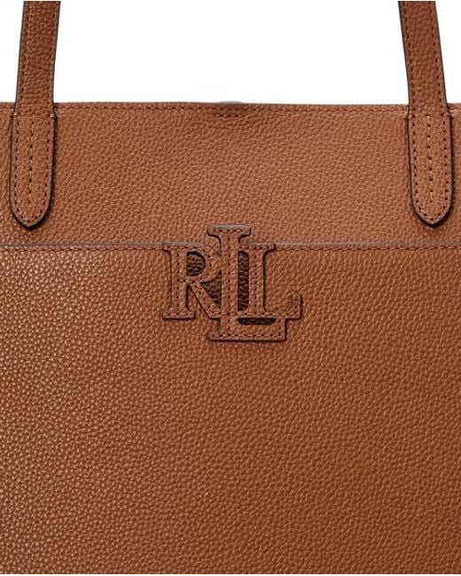 Grand Cabas Cameryn En Cuir Grainé Ralph Lauren en coloris Brown
