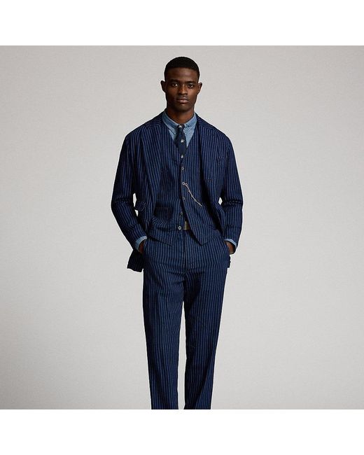 Gilet in twill indaco di RRL in Blue da Uomo