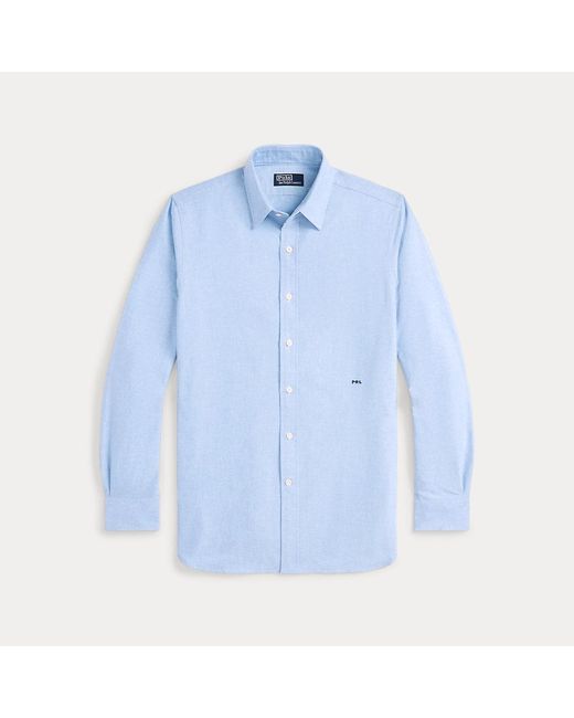 Ralph Lauren Blue Custom Fit Monogram Oxford Shirt for men