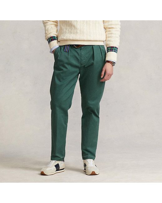 Ralph Lauren Cotton Whitman Relaxed Fit Pleated Chino Pant in Washed ...