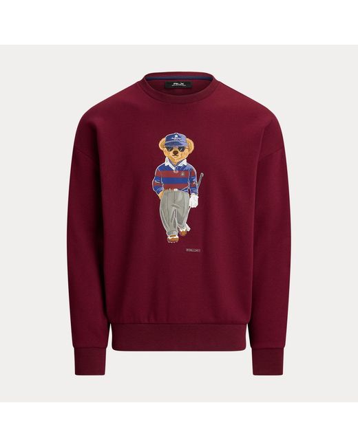 Ralph Lauren Red Relaxed Fit Polo Bear Sweatshirt for men