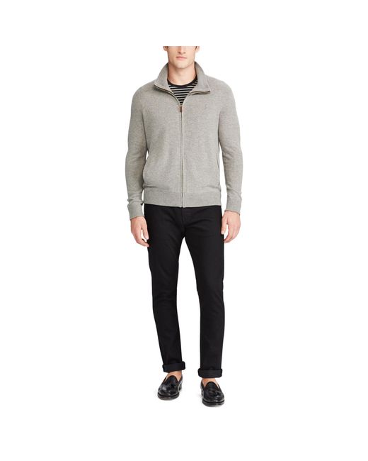 ralph lauren merino wool full zip sweater