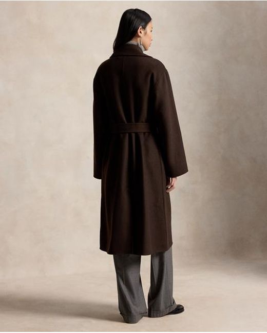 Polo Ralph Lauren Brown Double-Breasted Cashmere Trench Coat
