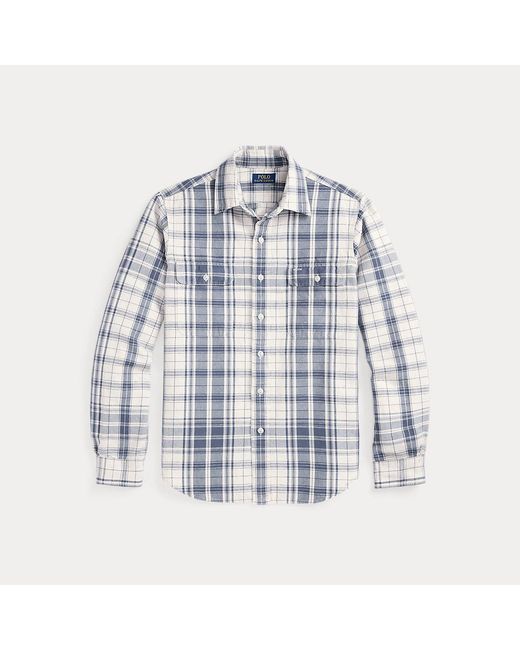 Camisa De Trabajo Classic Fit De Algodón Polo Ralph Lauren de hombre de color Gray
