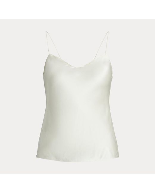 Ralph Lauren Brown Annelia Washed Silk Charmeuse Camisole