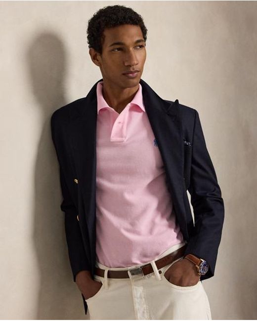 Polo Ralph Lauren Red Custom Slim Fit Mesh Polo Shirt for men