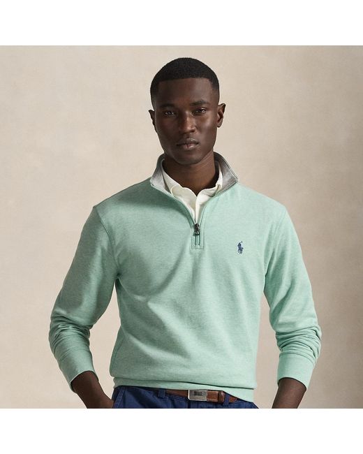 Polo Ralph Lauren Green Luxury Jersey Quarter-Zip Pullover for men