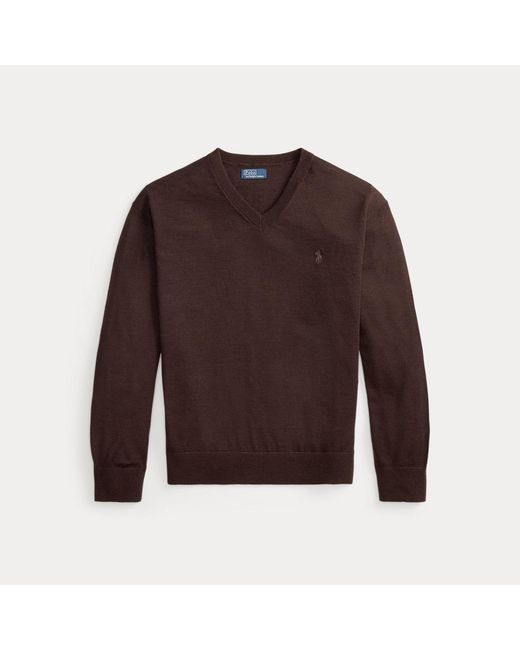 Polo Ralph Lauren Black Wool V-Neck Jumper