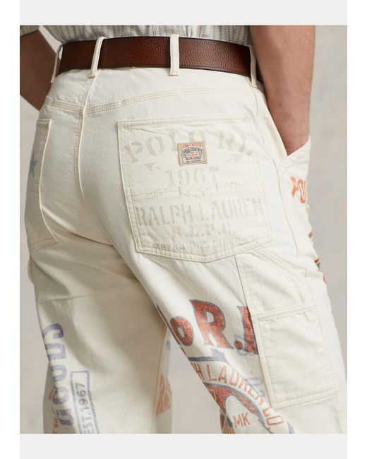 Polo Ralph Lauren Relaxed Fit Graphic Carpenter Jean in White for Men Lyst UK